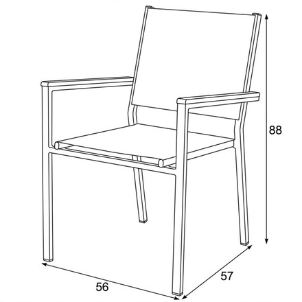 Zahradní židle Autronic kov, síťovina, šedá, AZC-L1303 GREY (6)