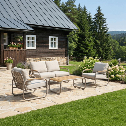 Zahradní sestava Autronic kov, béžová, AZS-L1913 CRM (1)