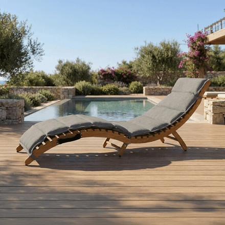 Zahradní lehátko Autronic 54x192x68cm, hliník, přírodní, AZL-L1301 NAT (1)
