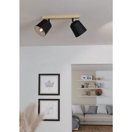 Stropní bodové svítidlo Eglo (900432) COTORRO E27 2x 25W dřevo -kov (1)