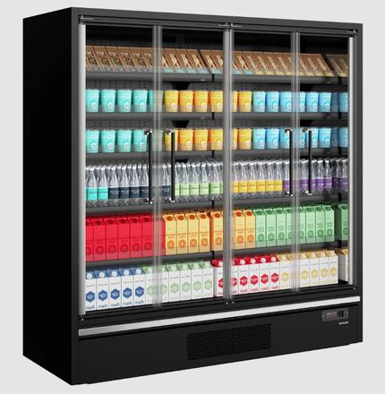 Chladicí vitrína přístěnná, kř. dveře Galaxy+ Tefcold GP20FGD Black (1)