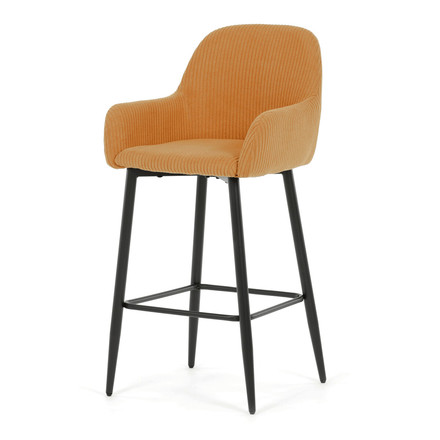 Barová židle Autronic žlutá, látka,AUB-V4009 YEL6