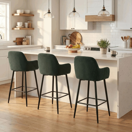 Barová židle Autronic zelená, látka,AUB-V4009 GRN6 (1)