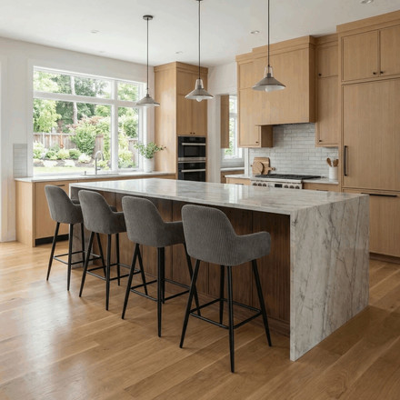 Barová židle Autronic šedá, látka,AUB-V4009 GREY6 (1)