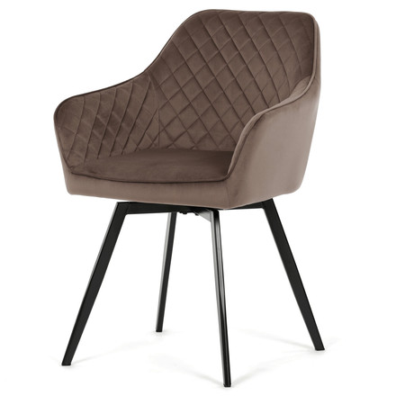 Moderní jídelní židle Autronic hnědá, sametová látka, DCH-425 BR4