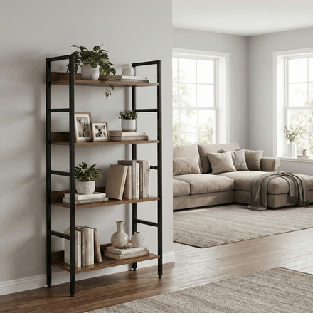 Regál Autronic mdf, hnědá, GD-224 OLW (1)