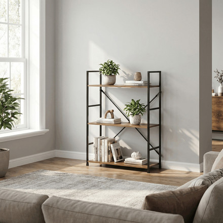 Regál Autronic mdf, hnědá, GD-223 OLW (1)