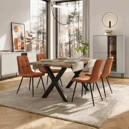 Moderní jídelní židle Autronic žlutá, sametová látka, DCL-X7015 YEL2 (1)