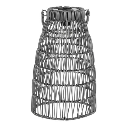 Lucerna Autronic umělý ratan, kónická, LED osvětl., šedá, cena za sadu 2 ks (PLA102 GREY) (11)