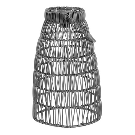 Lucerna Autronic umělý ratan, kónická, LED osvětl., šedá, cena za sadu 2 ks (PLA102 GREY) (12)