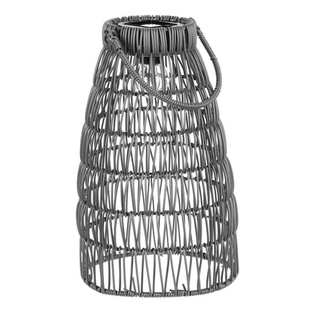 Lucerna Autronic umělý ratan, kónická, LED osvětl., šedá, cena za sadu 2 ks (PLA102 GREY) (13)