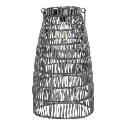 Lucerna Autronic umělý ratan, kónická, LED osvětl., šedá, cena za sadu 2 ks (PLA102 GREY) (1)