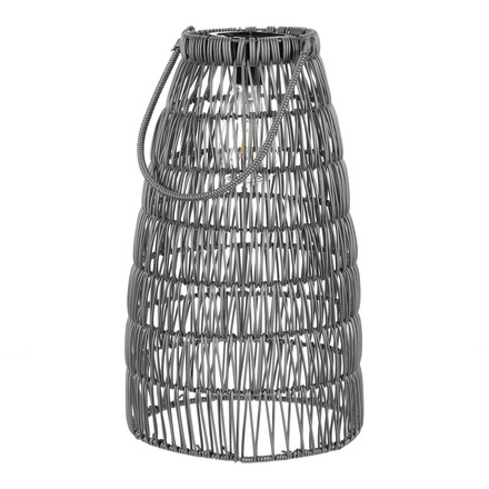 Lucerna Autronic umělý ratan, kónická, LED osvětl., šedá, cena za sadu 2 ks (PLA102 GREY) (2)