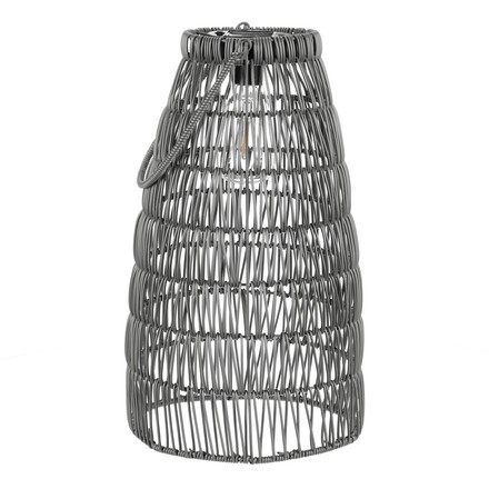 Lucerna Autronic umělý ratan, kónická, LED osvětl., šedá, cena za sadu 2 ks (PLA102 GREY) (3)