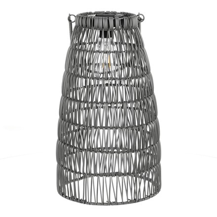 Lucerna Autronic umělý ratan, kónická, LED osvětl., šedá, cena za sadu 2 ks (PLA102 GREY) (4)
