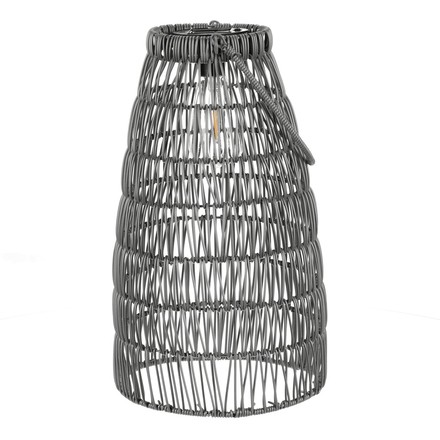 Lucerna Autronic umělý ratan, kónická, LED osvětl., šedá, cena za sadu 2 ks (PLA102 GREY) (5)