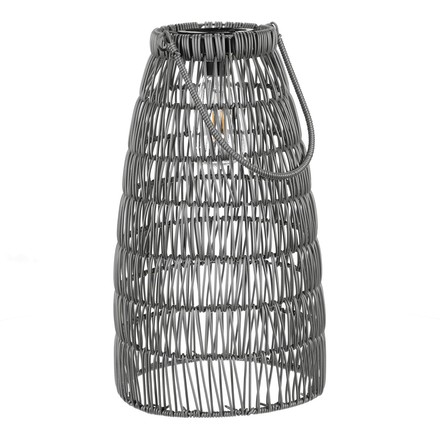 Lucerna Autronic umělý ratan, kónická, LED osvětl., šedá, cena za sadu 2 ks (PLA102 GREY) (6)