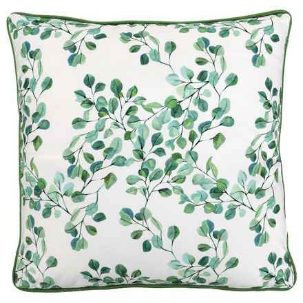 Polštář Autronic s výplní - sametový, 45 x 45 cm, větve se zelenými lístky (UBR126-1)