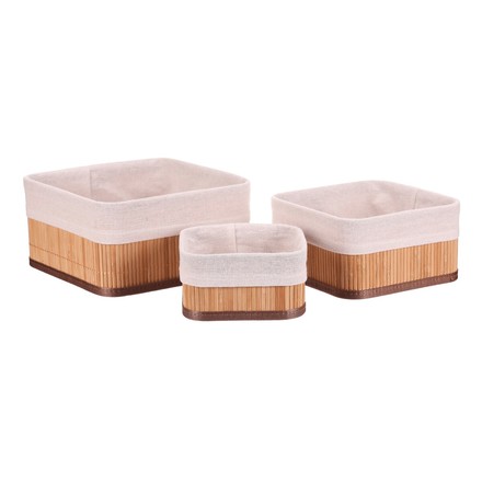 Koš regálový Autronic - bambus, přírodní, cena za sadu 3 ks (DB2004 NAT)