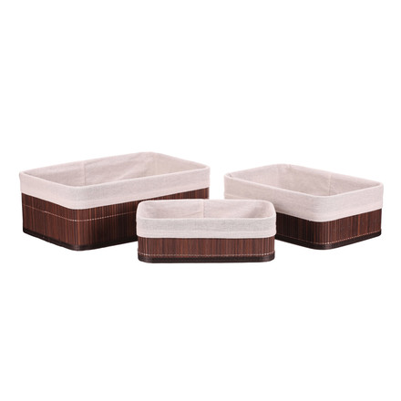 Koš regálový Autronic - bambus, hnědý, cena za sadu 3 ks (DB2003 BRN)