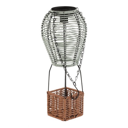 Lucerna Autronic umělý ratan a kov, balón, LED osvětl, vel. S, zeleno-hnědá (PLA113 GRN-S) (5)