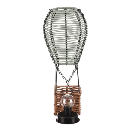 Lucerna Autronic umělý ratan a kov, balón, LED osvětl, vel. S, zeleno-hnědá (PLA113 GRN-S) (6)