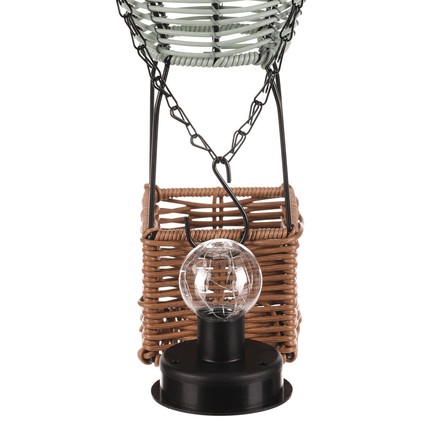 Lucerna Autronic umělý ratan a kov, balón, LED osvětl, vel. S, zeleno-hnědá (PLA113 GRN-S) (7)