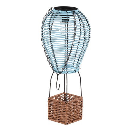 Lucerna Autronic umělý ratan a kov, balón, LED osvětl, vel. L, modro-hnědá (PLA113 BLUE-L)
