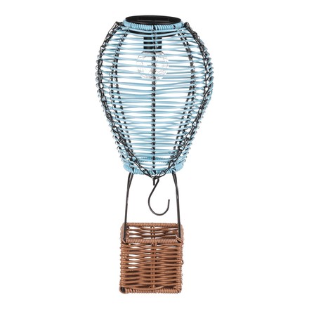 Lucerna Autronic umělý ratan a kov, balón, LED osvětl, vel. L, modro-hnědá (PLA113 BLUE-L) (1)