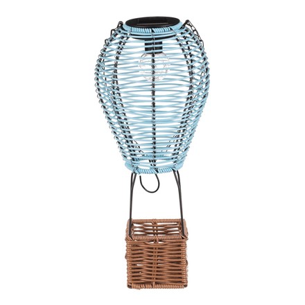 Lucerna Autronic umělý ratan a kov, balón, LED osvětl, vel. L, modro-hnědá (PLA113 BLUE-L) (3)