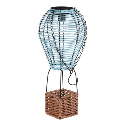 Lucerna Autronic umělý ratan a kov, balón, LED osvětl, vel. L, modro-hnědá (PLA113 BLUE-L) (5)