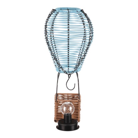 Lucerna Autronic umělý ratan a kov, balón, LED osvětl, vel. L, modro-hnědá (PLA113 BLUE-L) (6)