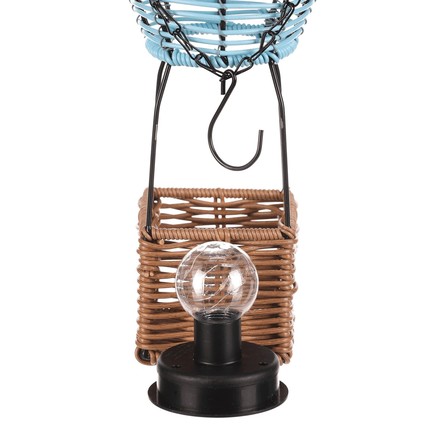 Lucerna Autronic umělý ratan a kov, balón, LED osvětl, vel. L, modro-hnědá (PLA113 BLUE-L) (7)