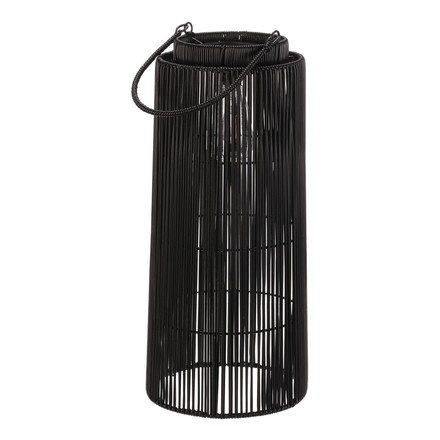 Lucerna Autronic umělý ratan, sloupcová, LED osvětl., vel. M, šedo-černá (PLA106-M)