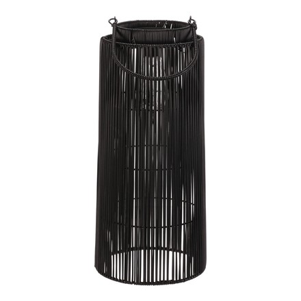 Lucerna Autronic umělý ratan, sloupcová, LED osvětl., vel. M, šedo-černá (PLA106-M) (1)