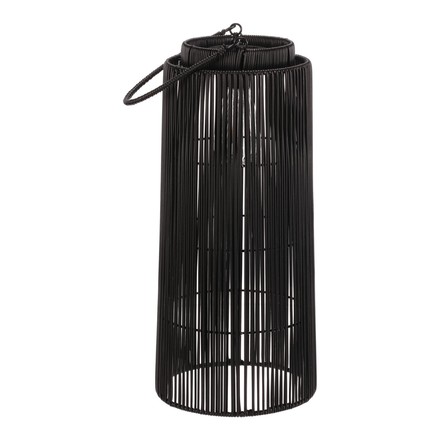 Lucerna Autronic umělý ratan, sloupcová, LED osvětl., vel. M, šedo-černá (PLA106-M) (2)