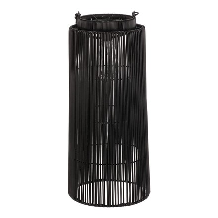 Lucerna Autronic umělý ratan, sloupcová, LED osvětl., vel. M, šedo-černá (PLA106-M) (3)