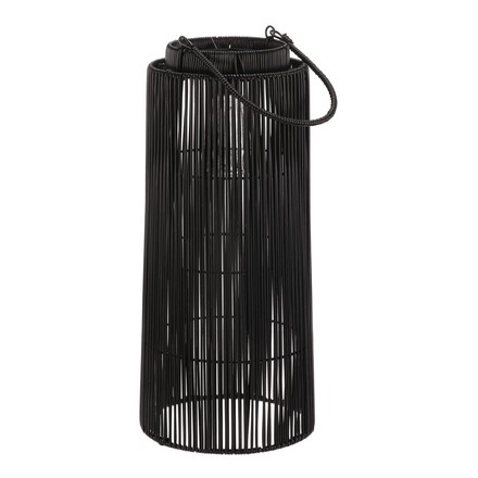 Lucerna Autronic umělý ratan, sloupcová, LED osvětl., vel. M, šedo-černá (PLA106-M) (5)