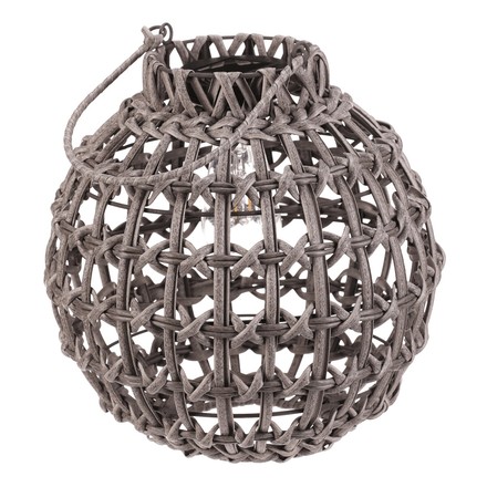 Lucerna Autronic umělý ratan, kulatá, LED osvětl., vel. M, šedá (PLA105-M)