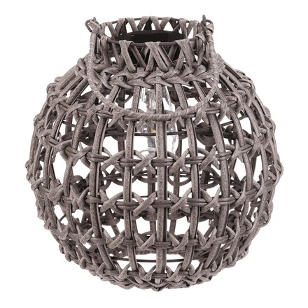 Lucerna Autronic umělý ratan, kulatá, LED osvětl., vel. M, šedá (PLA105-M) (1)