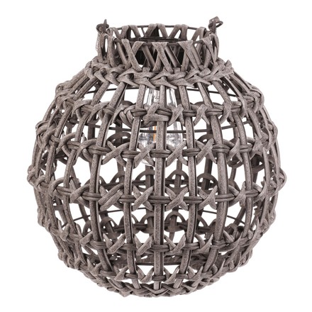 Lucerna Autronic umělý ratan, kulatá, LED osvětl., vel. M, šedá (PLA105-M) (3)