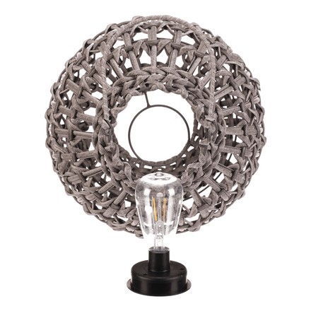 Lucerna Autronic umělý ratan, kulatá, LED osvětl., vel. M, šedá (PLA105-M) (6)