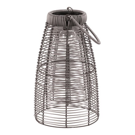 Lucerna Autronic umělý ratan, kónická, LED osvětl., šedá, cena za sadu 2 ks (PLA104) (4)