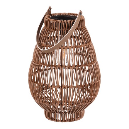 Lucerna Autronic umělý ratan, tvar hruška, LED osvětl., vel. M, světle hnědá (PLA103-M)