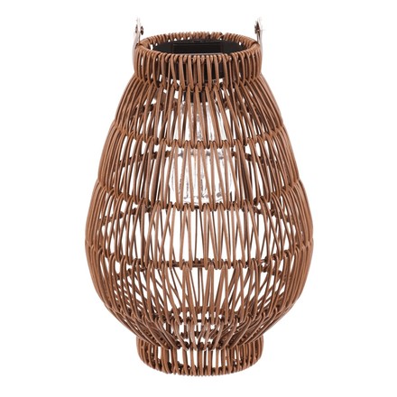 Lucerna Autronic umělý ratan, tvar hruška, LED osvětl., vel. M, světle hnědá (PLA103-M) (3)