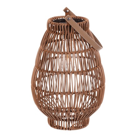 Lucerna Autronic umělý ratan, tvar hruška, LED osvětl., vel. M, světle hnědá (PLA103-M) (4)