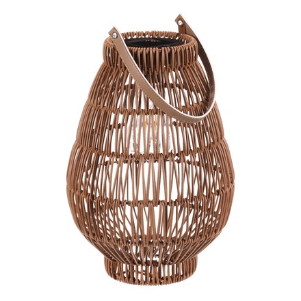 Lucerna Autronic umělý ratan, tvar hruška, LED osvětl., vel. M, světle hnědá (PLA103-M) (5)