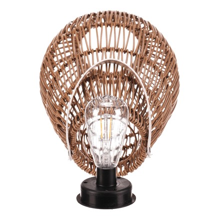 Lucerna Autronic umělý ratan, tvar hruška, LED osvětl., vel. M, světle hnědá (PLA103-M) (6)