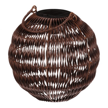 Lucerna Autronic umělý ratan, kulatá, LED osvětl., vel. M, tmavě hnědá (PLA101-M)