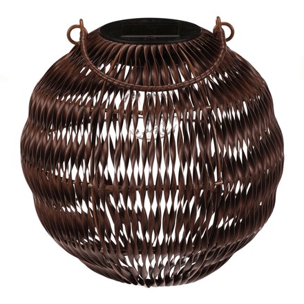 Lucerna Autronic umělý ratan, kulatá, LED osvětl., vel. M, tmavě hnědá (PLA101-M) (2)